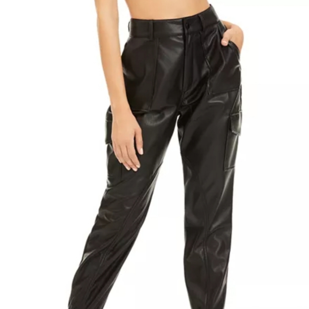 Blank NYC leather cargo hip pants